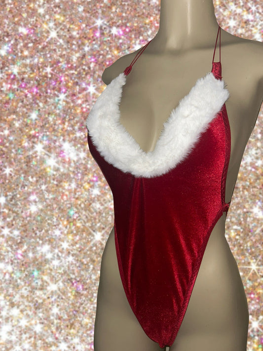 Red Velvet Santa Baby Dolly Bodysuit