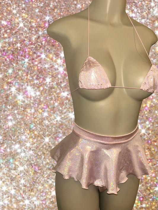 Pink Iridescent Pixie Skirt Set