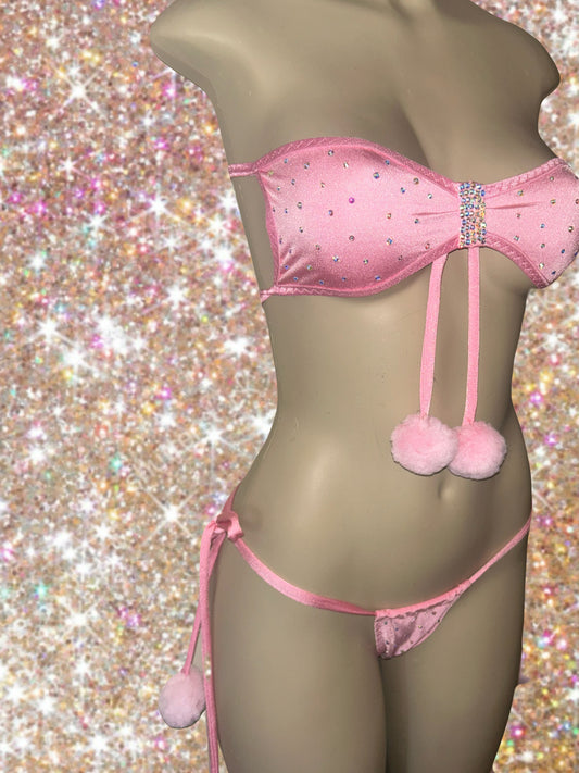 Pink Puff Bowtie Set