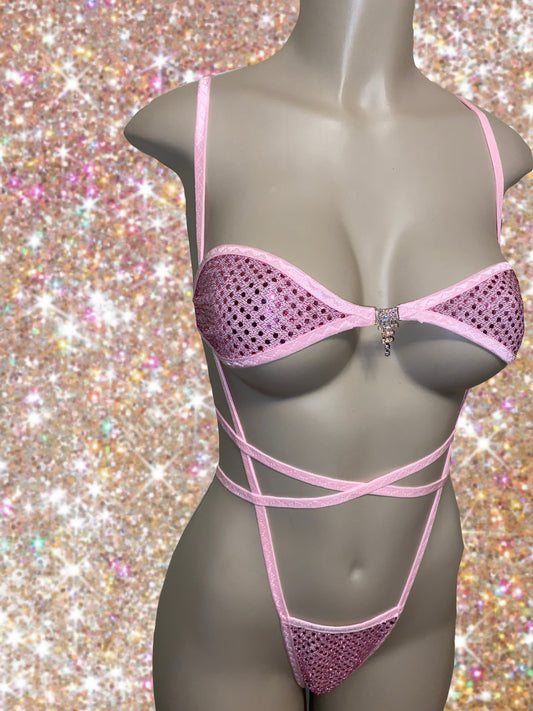 Baby Pink Sparkle Teardrop Slingshot Set